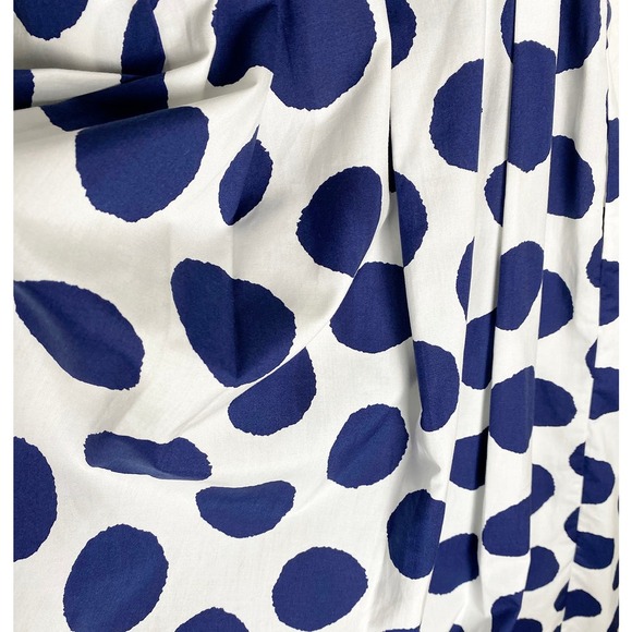 Talbots Women's White Navy Polka Dot Cotton Lined Button Up Front Shirt Dress - Picture 9 of 12